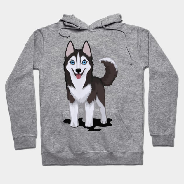 Cute Siberian Husky Drawing Hoodie by Play Zoo